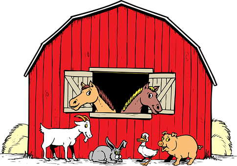 tecknade djur, bondgård