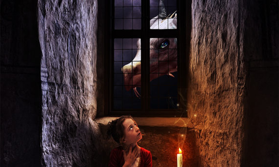 Sagor på tyska (dekorativ bild av en sagoscen)