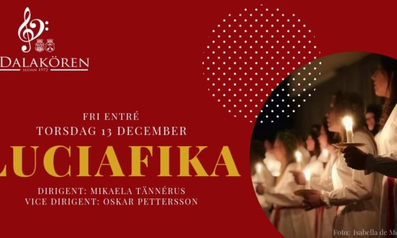 Luciafika och luciatåg med V-Dalakören (informativ bild - all information finns med i eventpost))