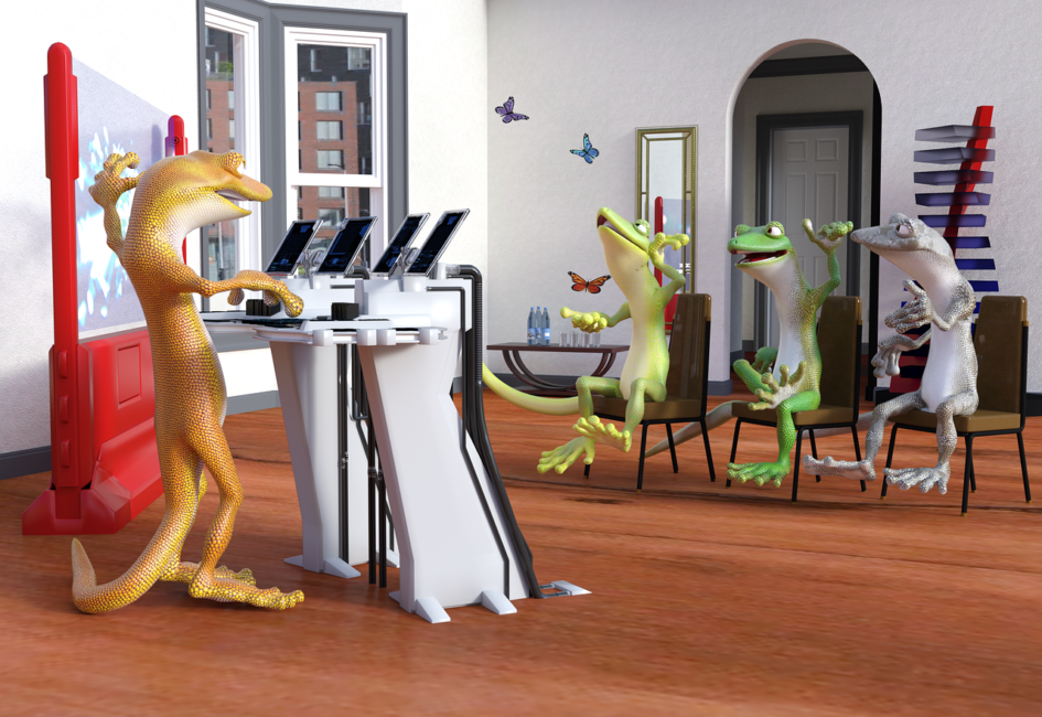 Skolval och demokrati (dekorativ bild, ödlor som deltar i föreläsning)