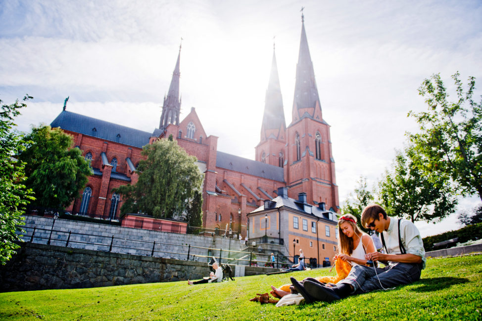 Sommarvisningar av Uppsala domkyrka 2019(dekorativ bild av Uppsala Domkyrka sett från Rosenparken, Mellan himmel och jord – vad finns i en kyrka? (dekorativ bild)