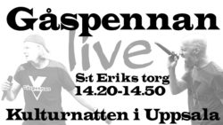 Gåspennan LIVE på Kulturnatten 2019 (Informativ bild - all information framgår i eventposten)